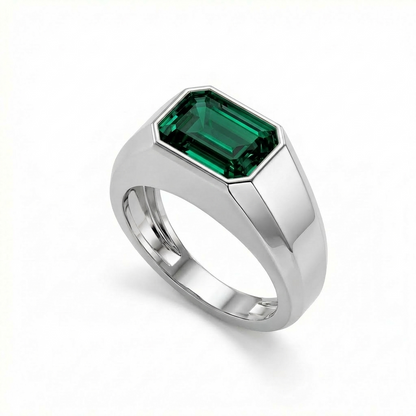 Nexus Signet Ring – Zambian Green Emerald