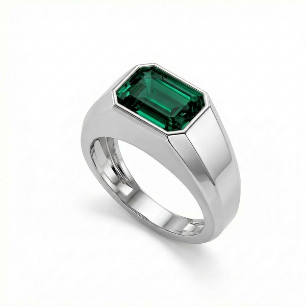Nexus Signet Ring – Zambian Green Emerald