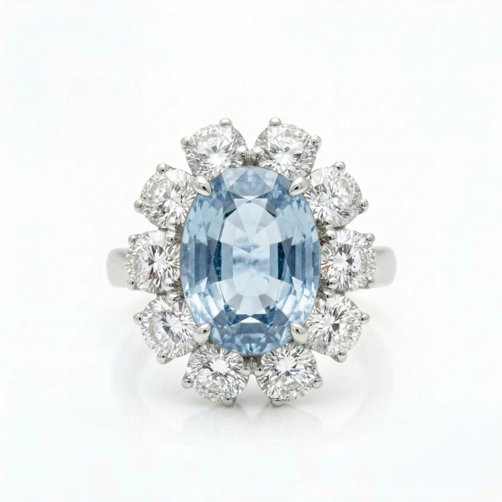 Velara Grand Halo Ring – Light Blue Aquamarine