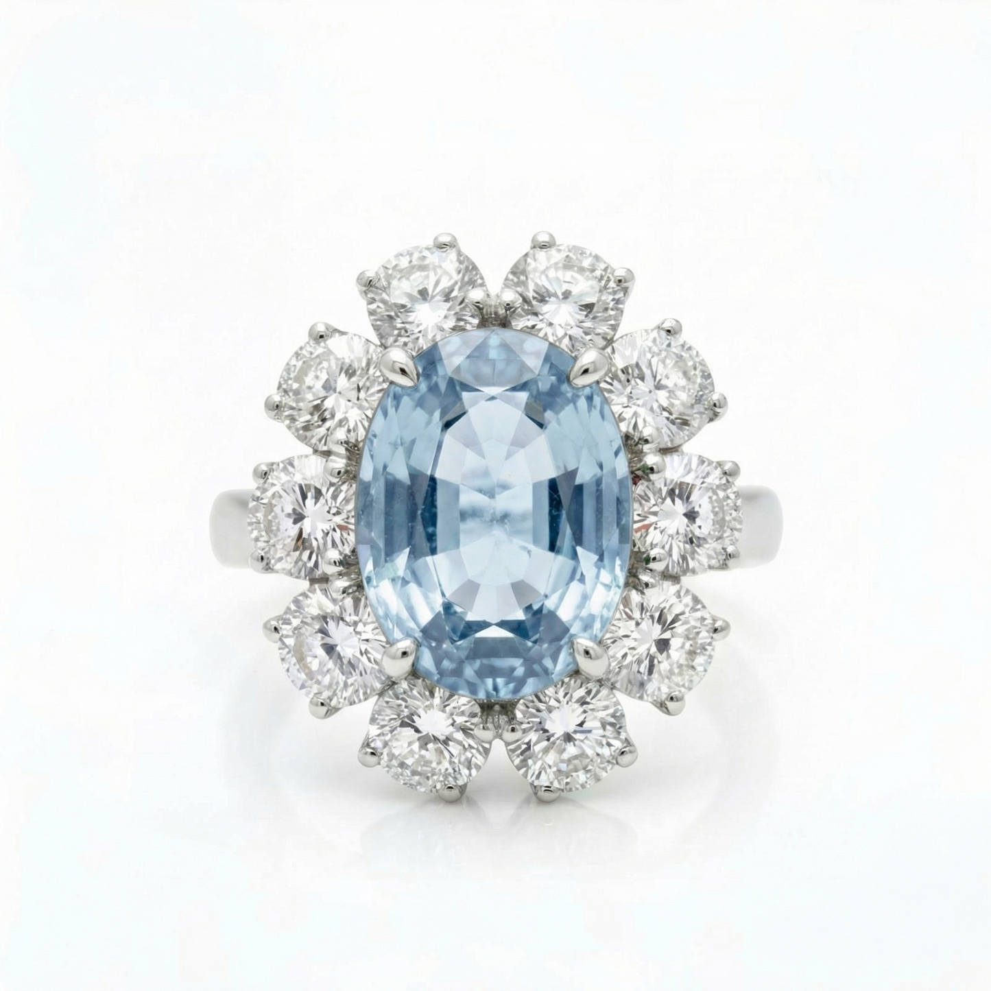 Velara Grand Halo Ring – Light Blue Aquamarine