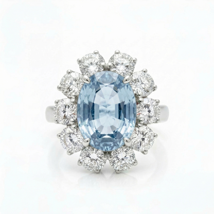 Velara Grand Halo Ring – Light Blue Aquamarine