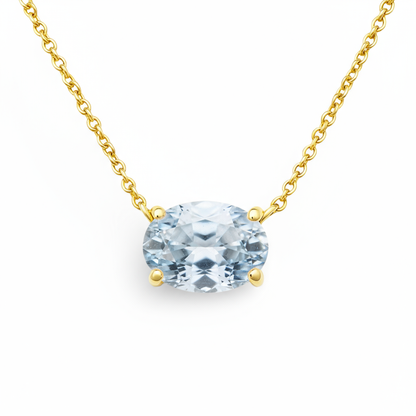Velara Solitaire Necklace – Light Blue Aquamarine