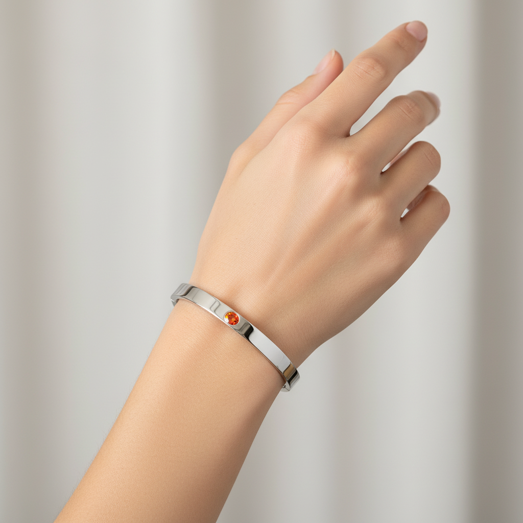 Velara Uno Elemental Bangle – Teal Blue Spinel