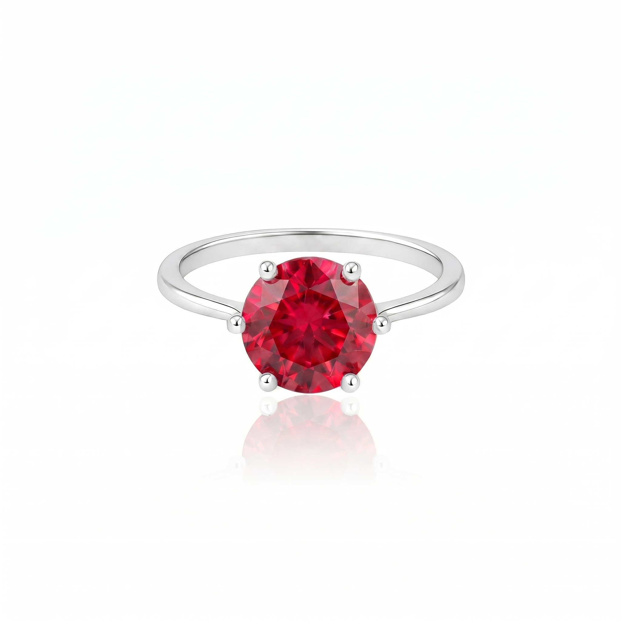 Juno Bold Solitaire Ring – Red Ruby