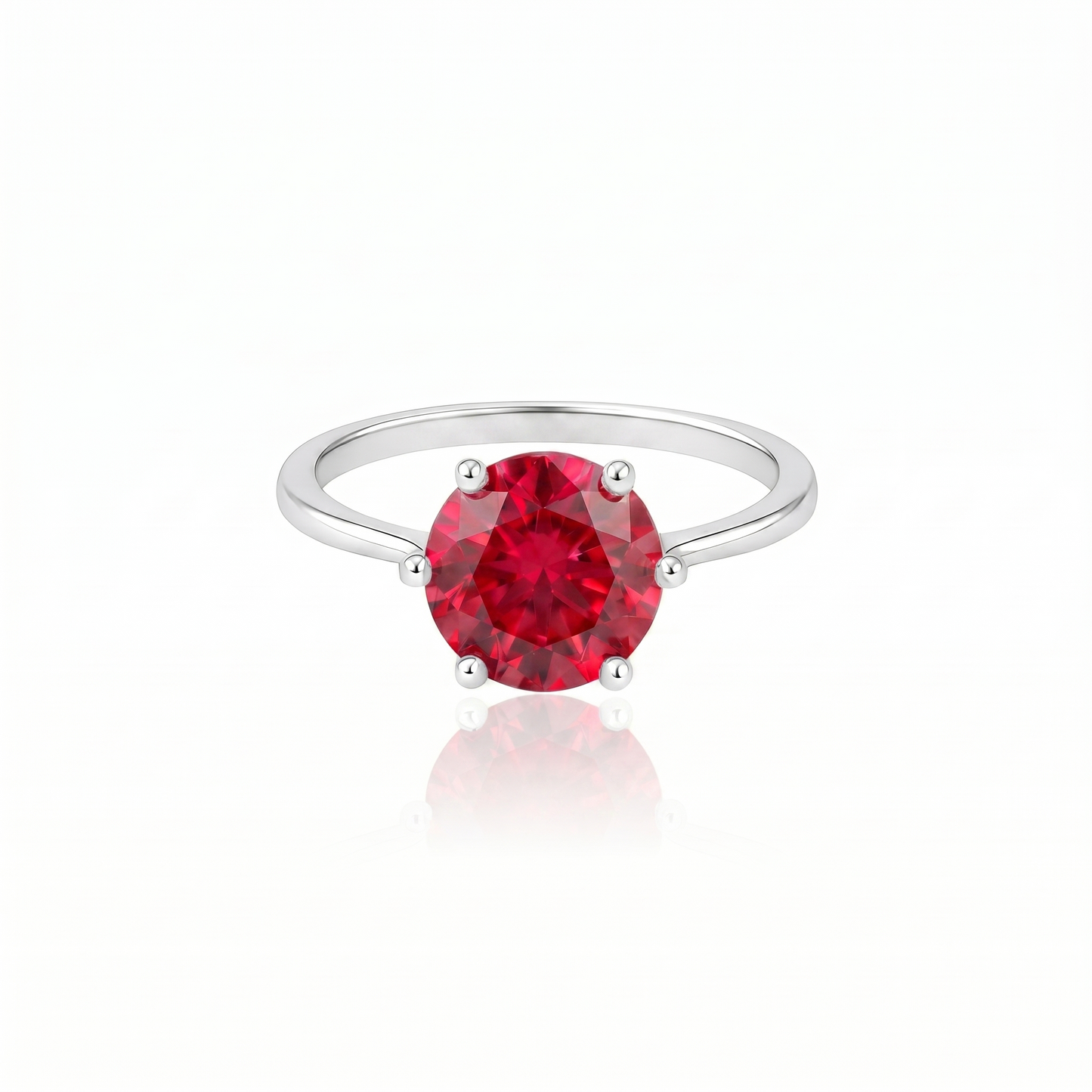 Juno Bold Solitaire Ring – Red Ruby