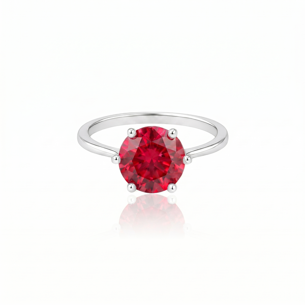 Juno Bold Solitaire Ring – Red Ruby