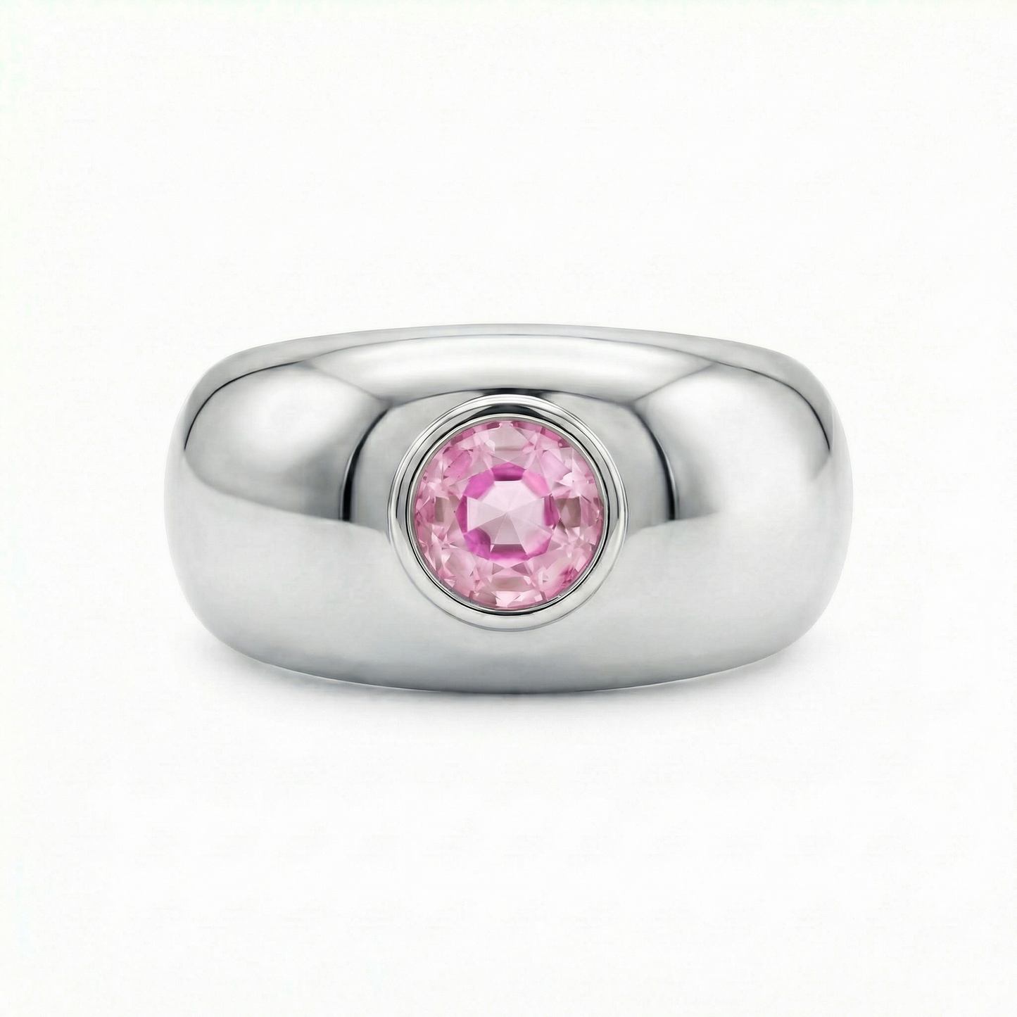 Forma Signet Ring – Light Pink Sapphire