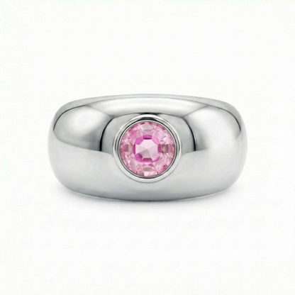 Forma Signet Ring – Light Pink Sapphire