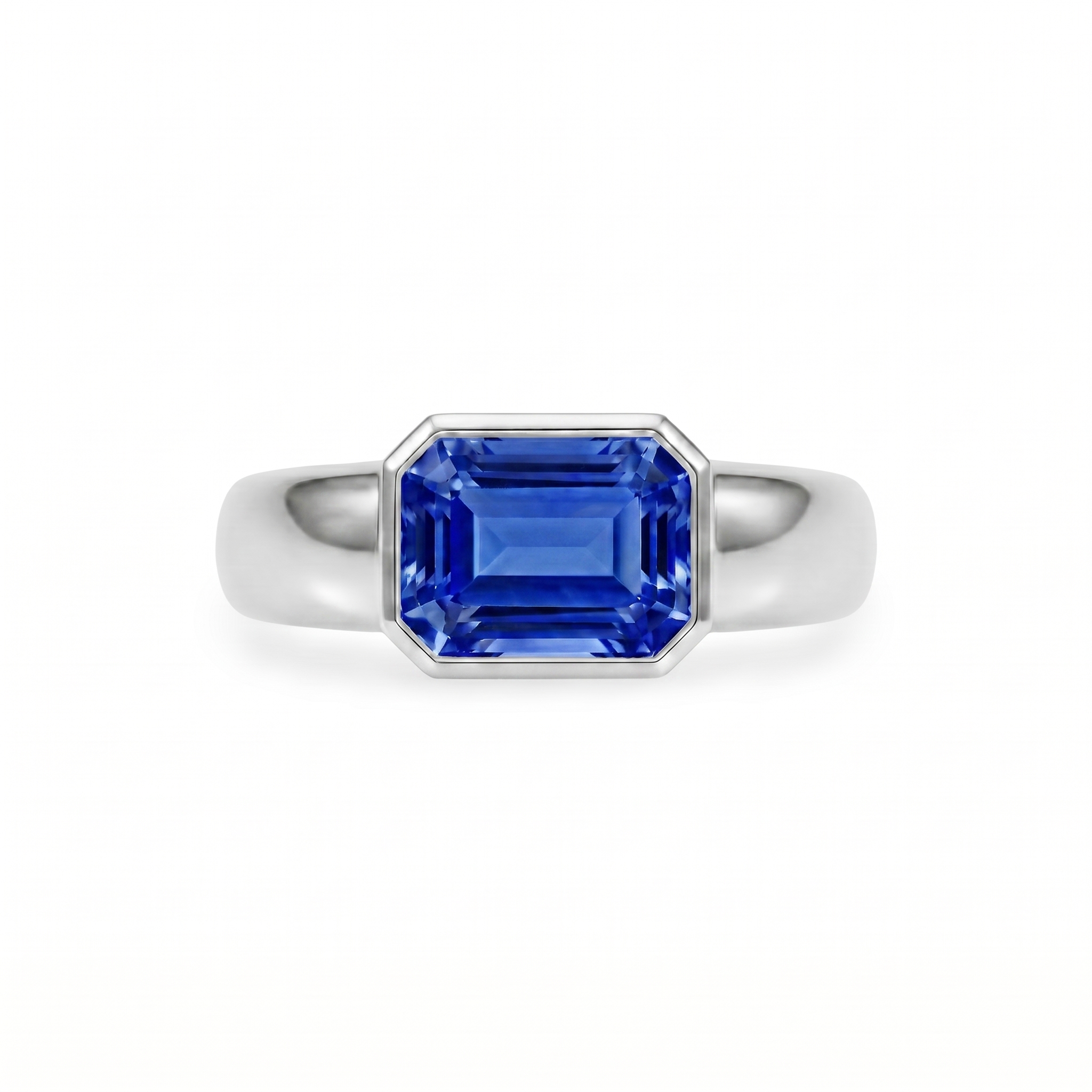 Nexus Lateral Solitaire Ring – Blue Sapphire