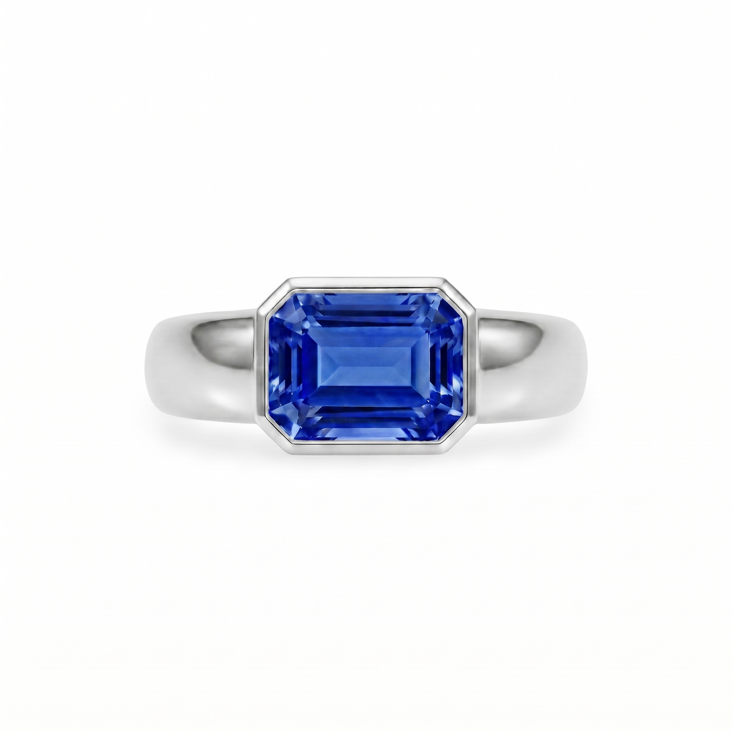 Nexus Lateral Solitaire Ring – Blue Sapphire