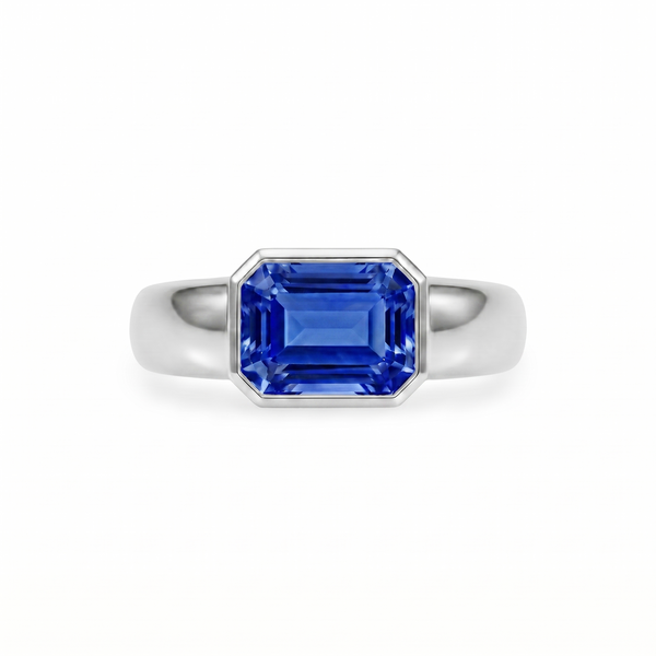 Nexus Lateral Solitaire Ring – Blue Sapphire