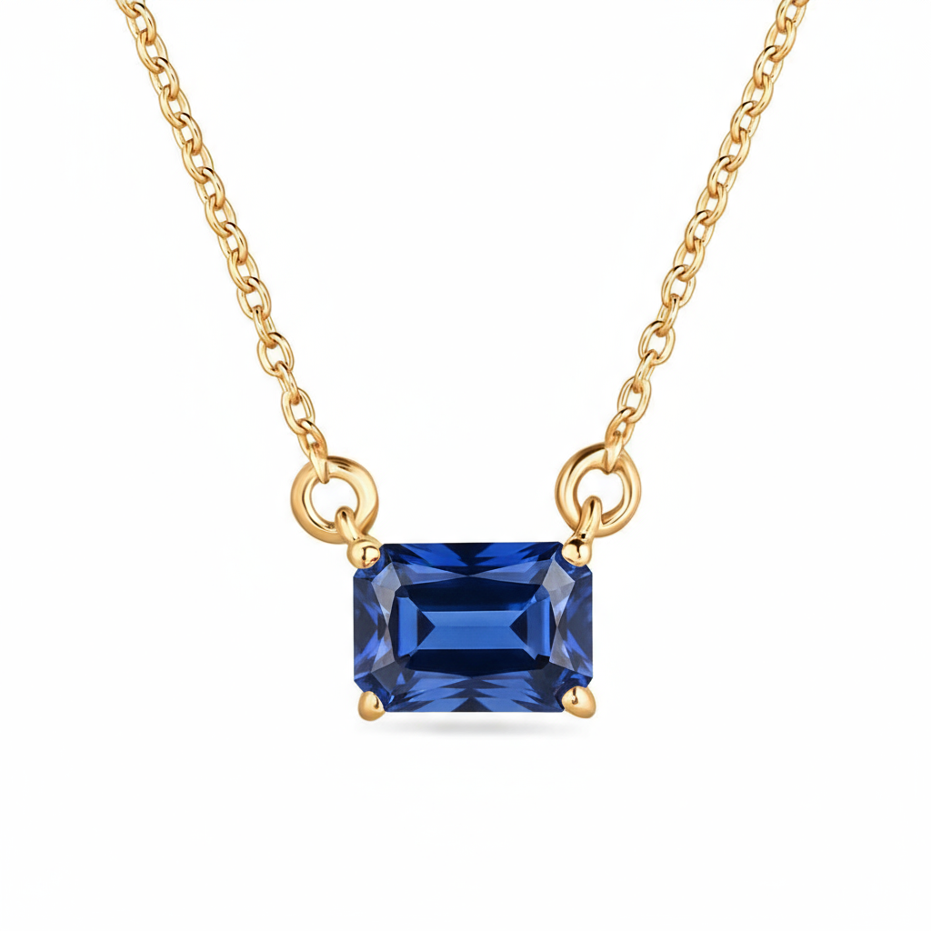 Nexus Solitaire Necklace – Blue Sapphire