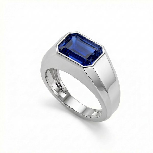 Nexus Signet Ring – Blue Sapphire