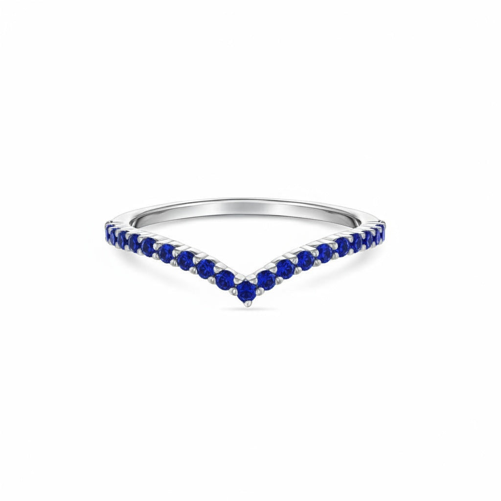 Linea V Demi Ring – Blue Sapphire