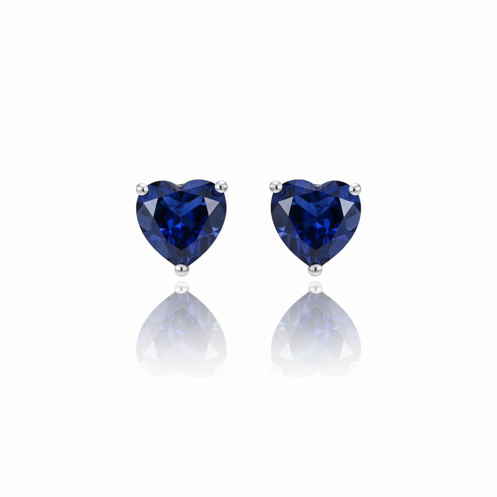 Amore Stud Earrings – Blue Sapphire