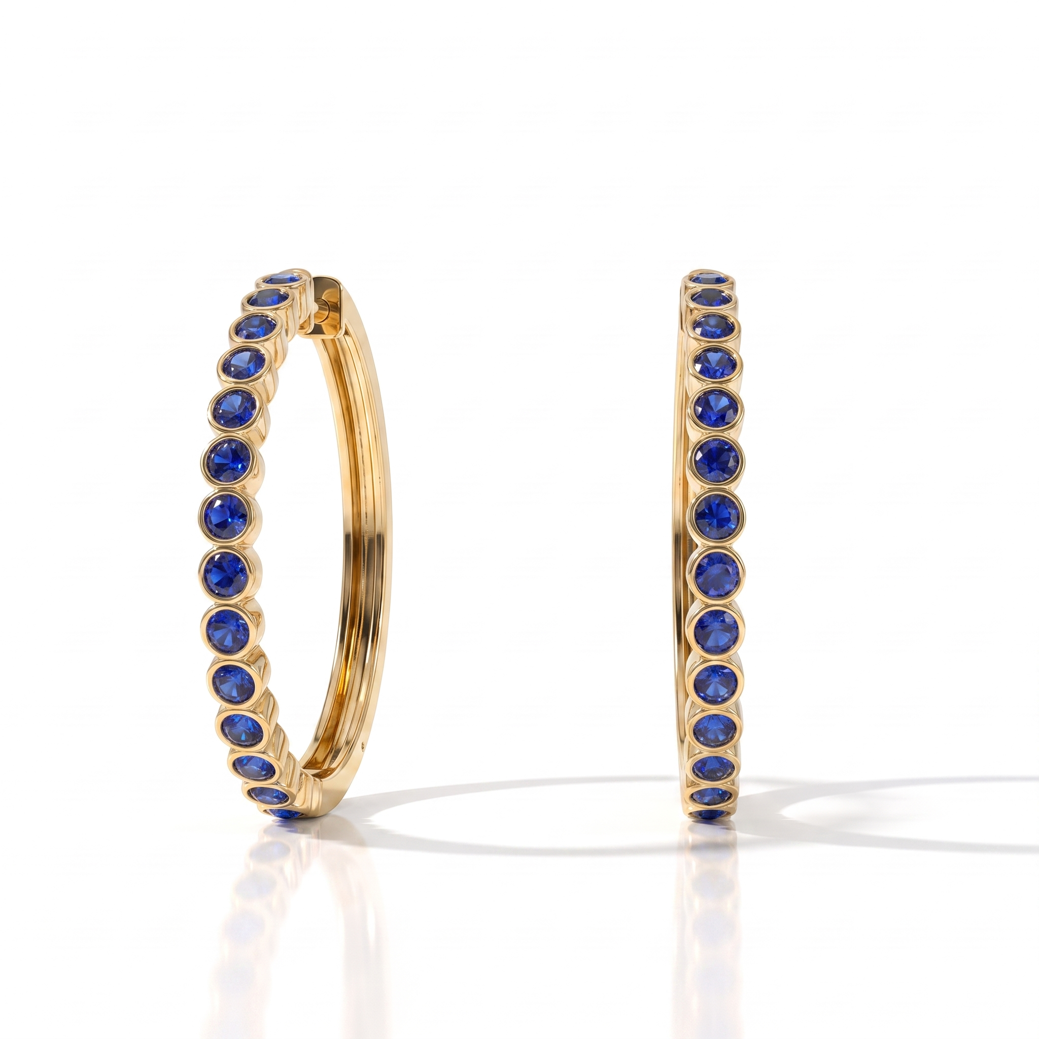Forma Grande Hoop Earrings – Blue Sapphire