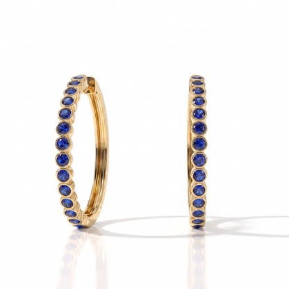 Forma Grande Hoop Earrings – Blue Sapphire