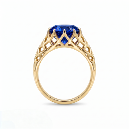 Juno Trellis Ring – Blue Sapphire