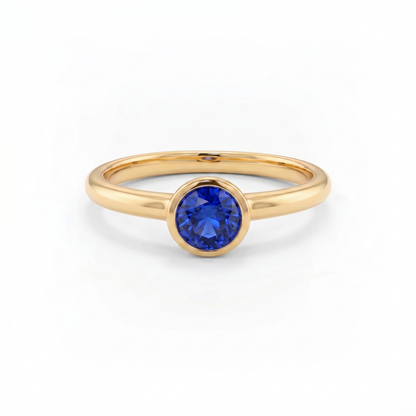 Forma Solitaire Ring – Blue Sapphire