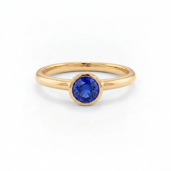 Forma Solitaire Ring – Blue Sapphire
