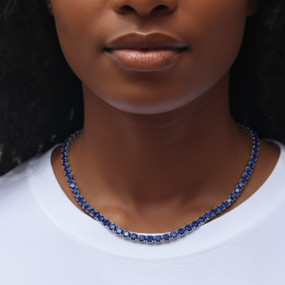 Juno Maxi Tennis Necklace – Blue Sapphire