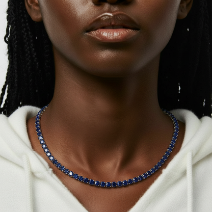 Juno Grande Tennis Necklace – Blue Sapphire