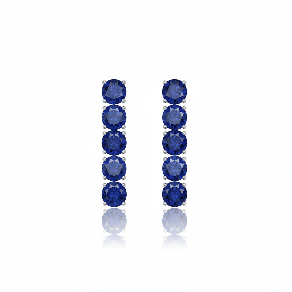 Juno Tennis Charm Earrings – Blue Sapphire