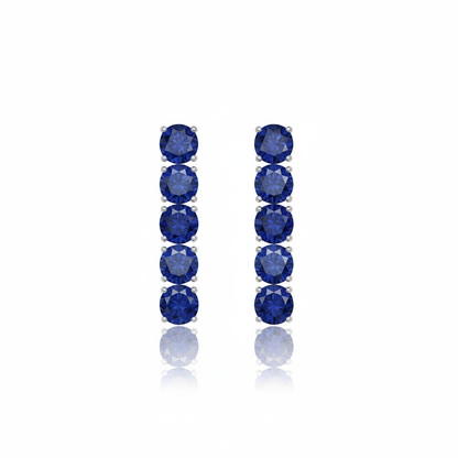 Juno Tennis Charm Earrings – Blue Sapphire