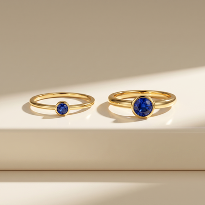 Forma Solitaire Ring – Blue Sapphire