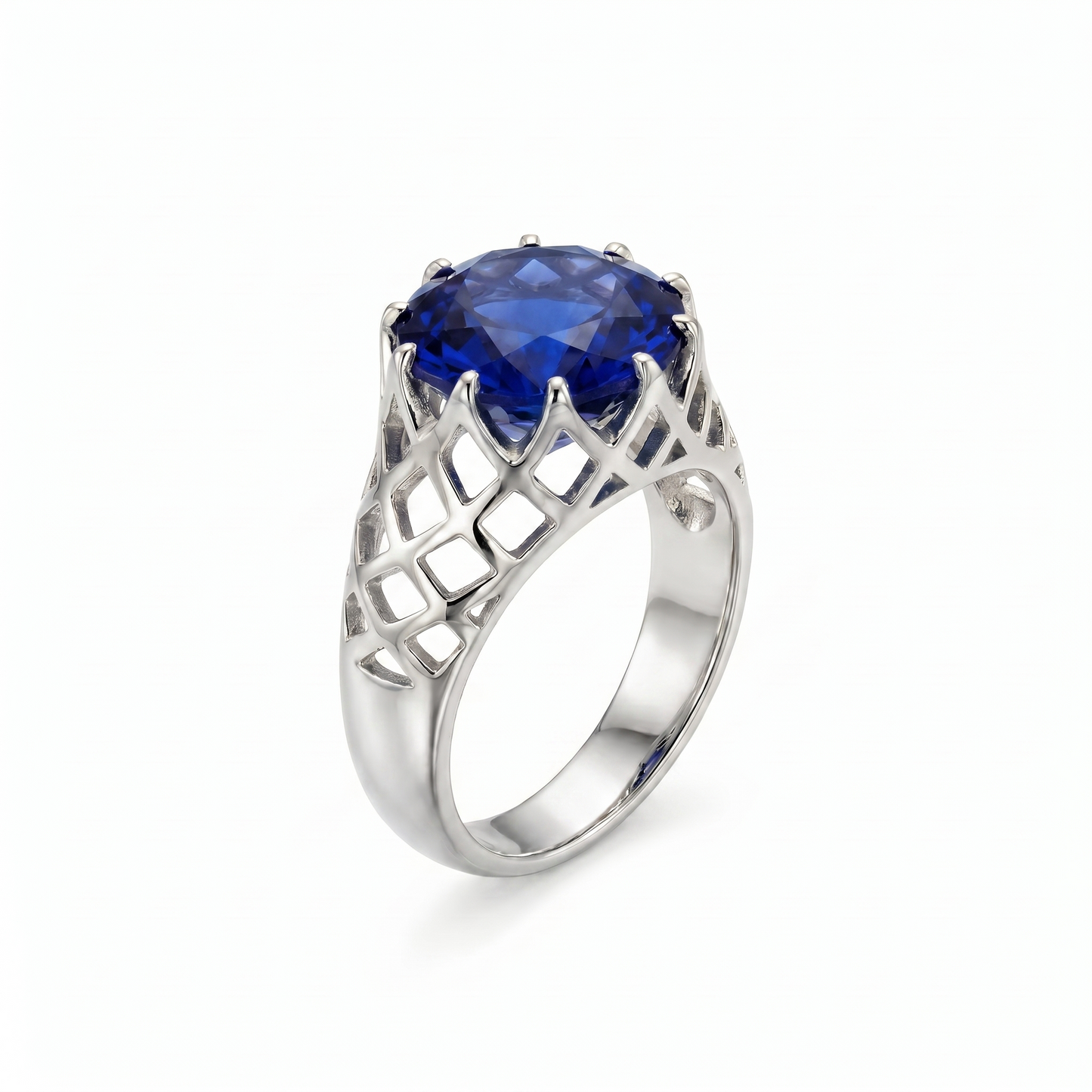 Juno Trellis Ring – Blue Sapphire