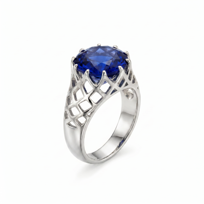 Juno Trellis Ring – Blue Sapphire