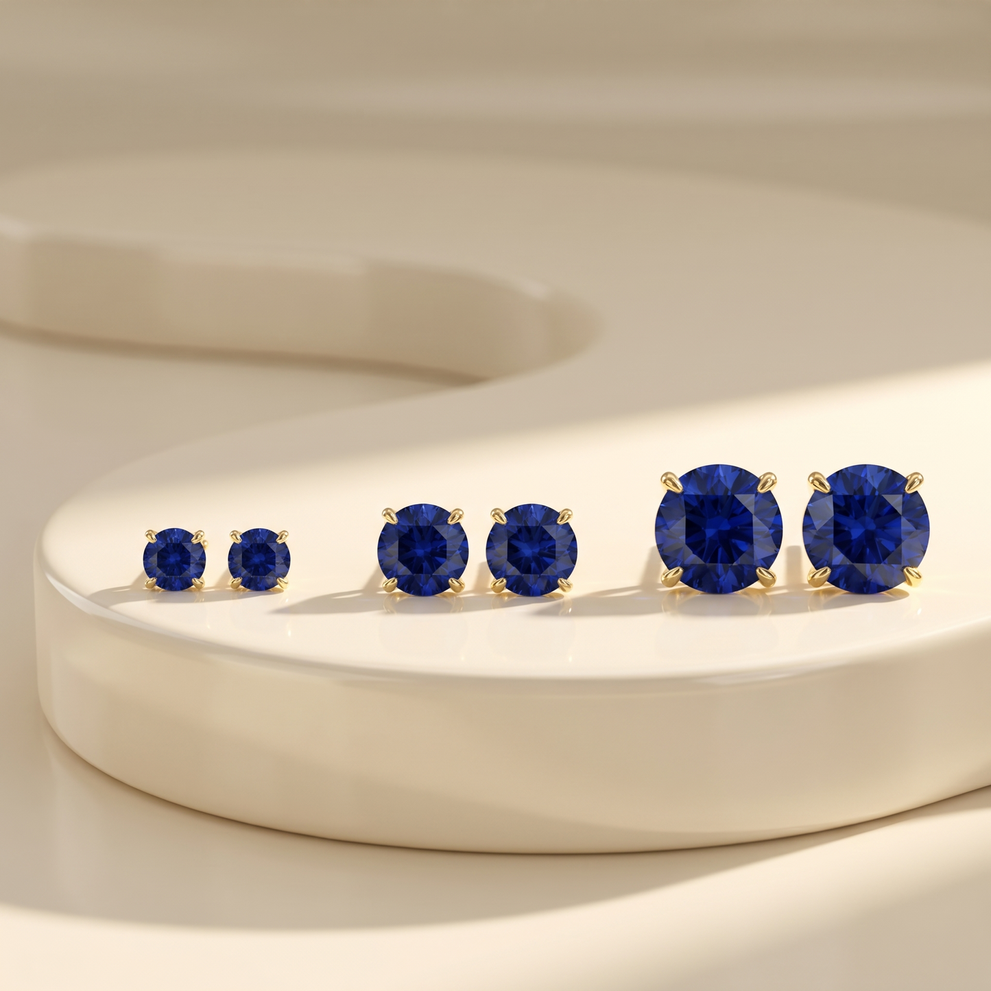 Juno Stud Earrings – Blue Sapphire