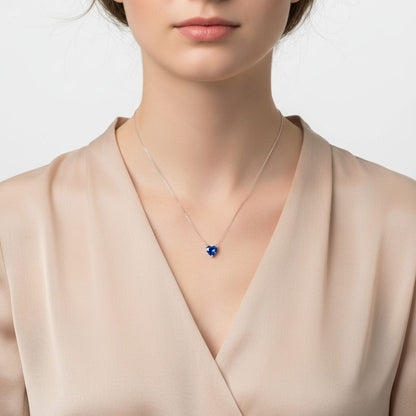 Amore Mini Solitaire Necklace – Blue Sapphire