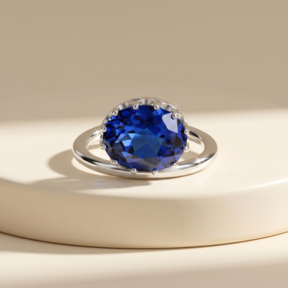 Velara Satellite Ring – Blue Sapphire