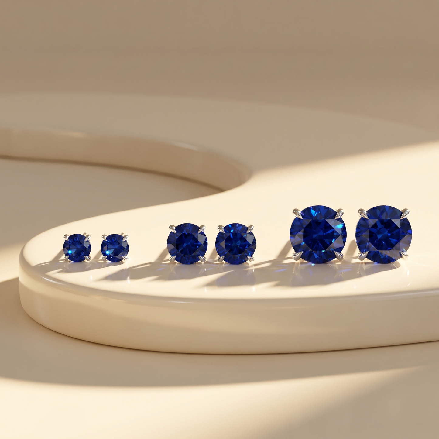 Juno Stud Earrings – Blue Sapphire