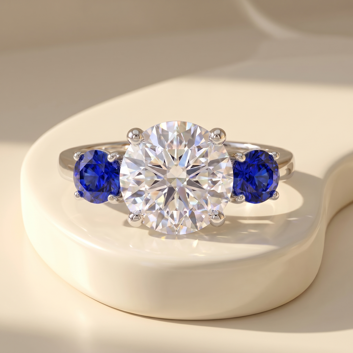 Juno Trilogy Ring – Blue Sapphire