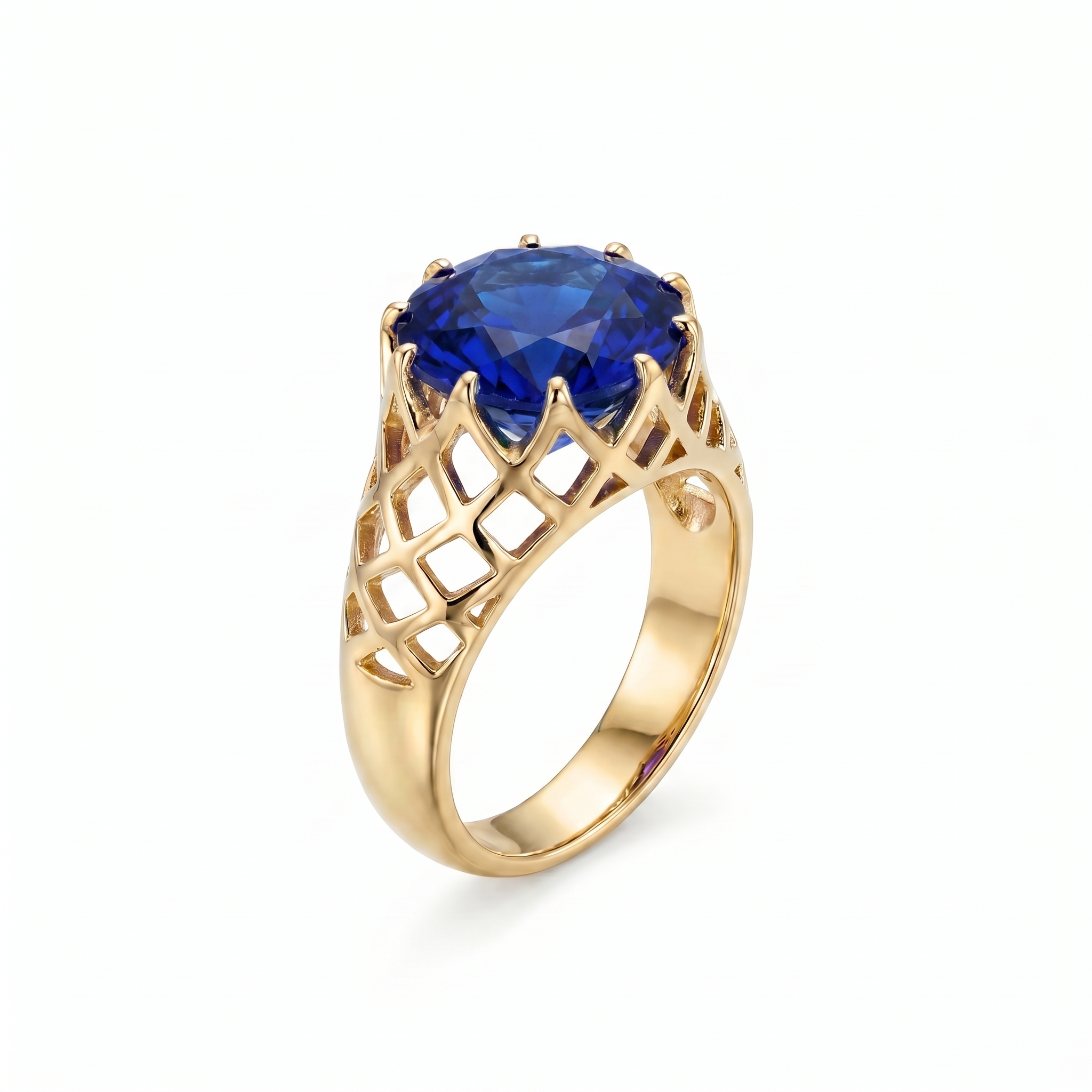 Juno Trellis Ring – Blue Sapphire