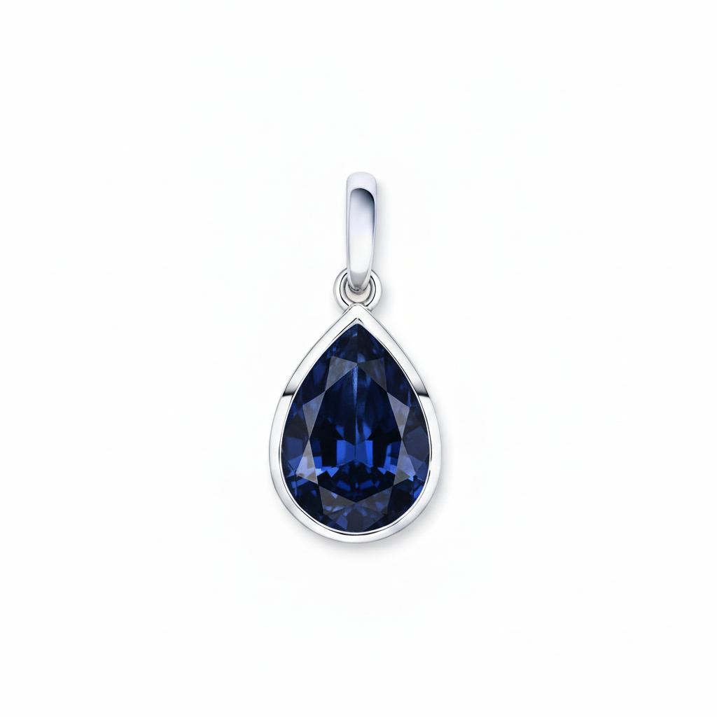 Nova Bold Solitaire Pendant – Blue Sapphire
