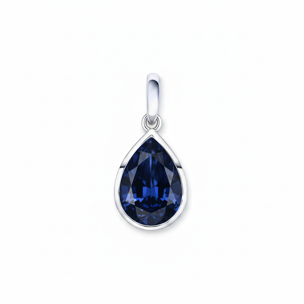 Nova Bold Solitaire Pendant – Blue Sapphire