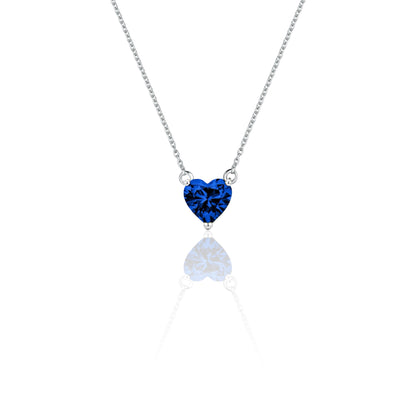 Amore Mini Solitaire Necklace – Blue Sapphire