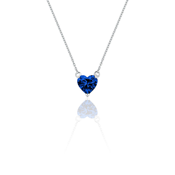Amore Mini Solitaire Necklace – Blue Sapphire