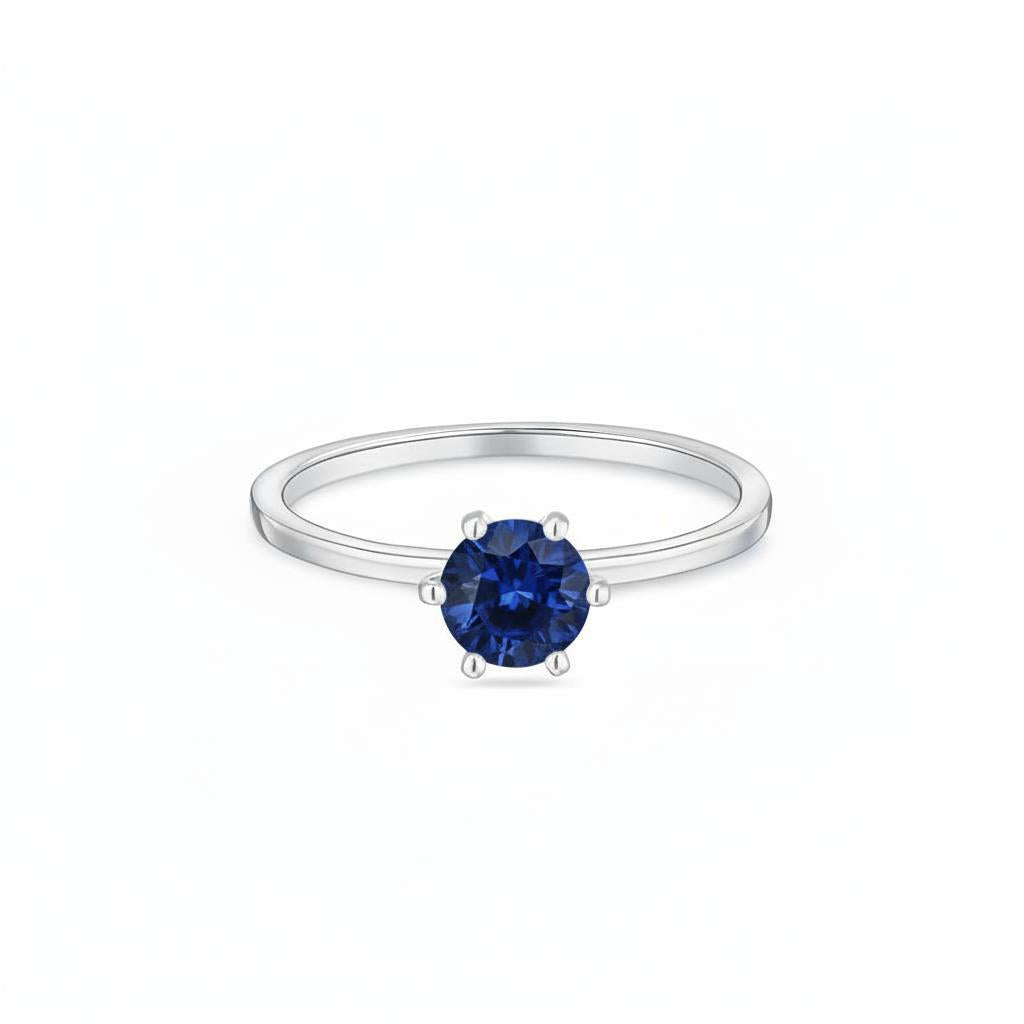 Juno Solitaire Ring – Blue Sapphire