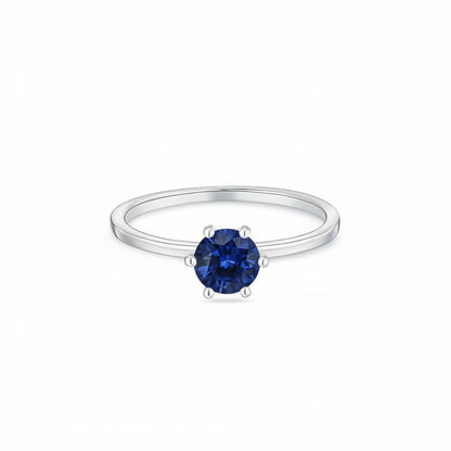 Juno Solitaire Ring – Blue Sapphire