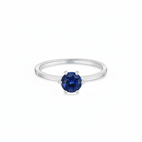 Juno Solitaire Ring – Blue Sapphire