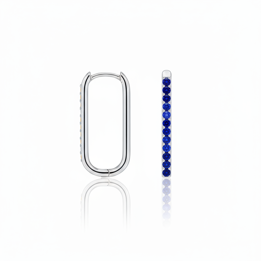 Linea Trace Earrings – Blue Sapphire