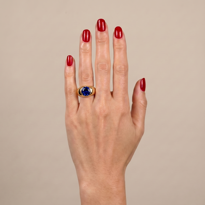 Juno Grand Dome Ring – Blue Sapphire