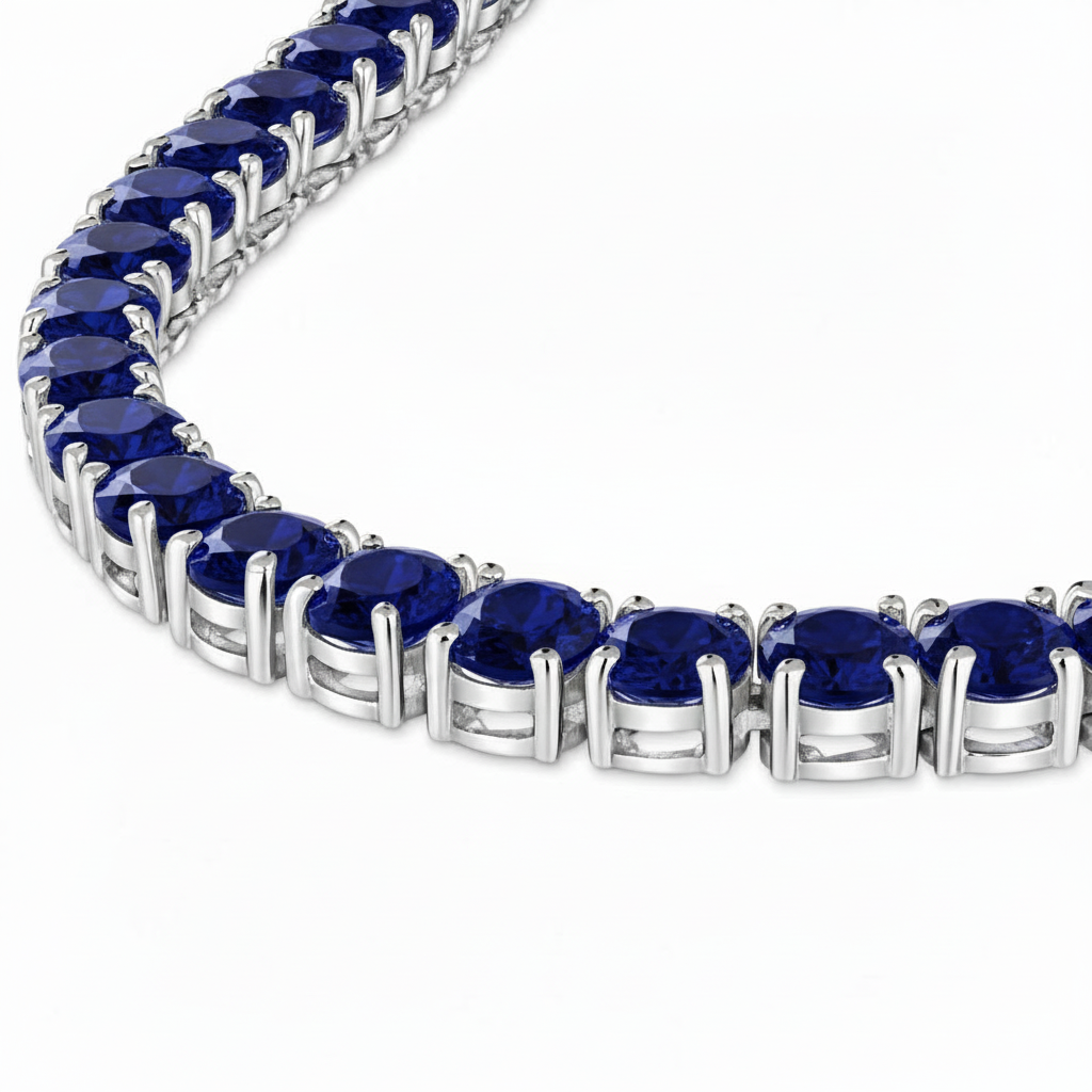 Juno Maxi Tennis Necklace – Blue Sapphire