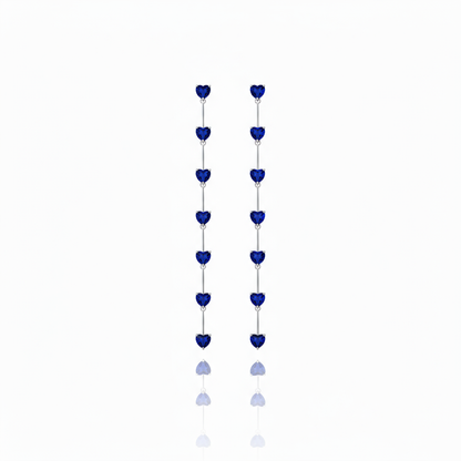 Amore Long Drop Earrings – Blue Sapphire