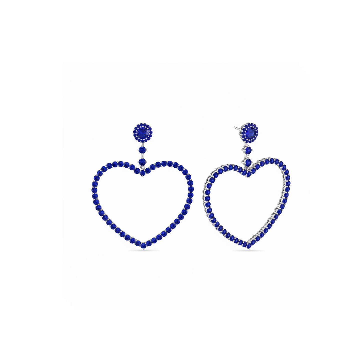 Amore Grand Heart Earrings – Blue Sapphire
