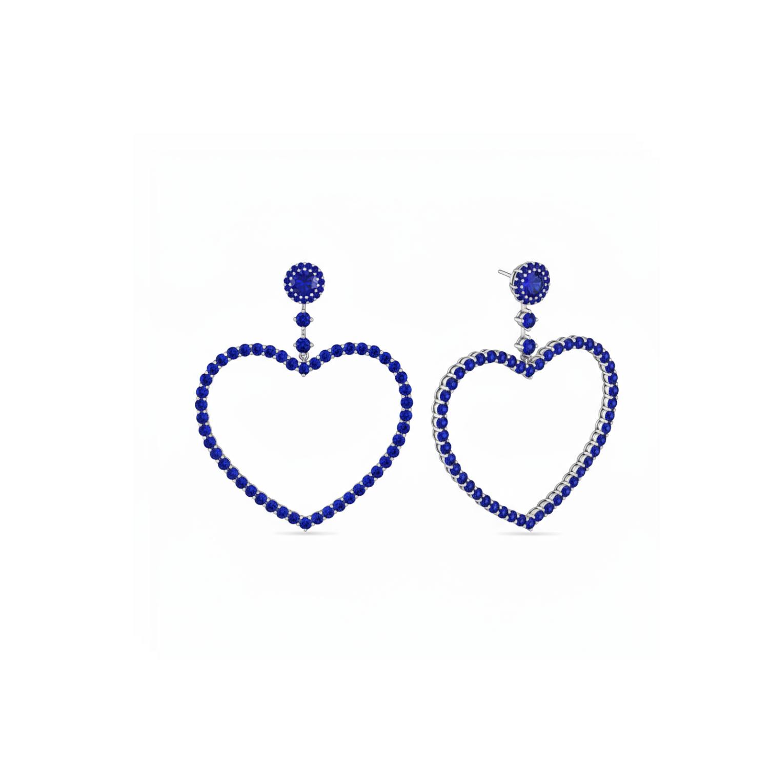 Amore Grand Heart Earrings – Blue Sapphire